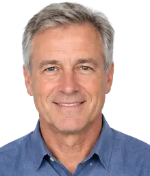 Portrait of a smiling man sharing his natural vitality results
